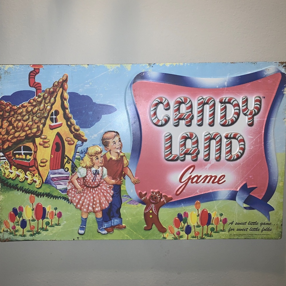 Metal Candyland wall decor sign